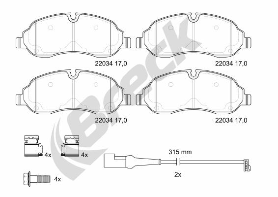 Set placute frana,frana disc 22034 00 653 00 BRECK